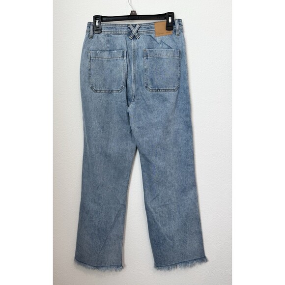 Seventy + Mochi Women's High Rise Wide Leg Mabel Jeans Patch Pocket Raw Hem 28 - Picture 2 of 12